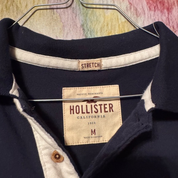 Hollister Men's Dark Blue Polo Shirt - Picture 5 of 5